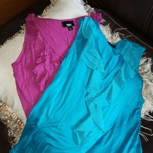 Two Ruffled tanks.  Size Medium and Large